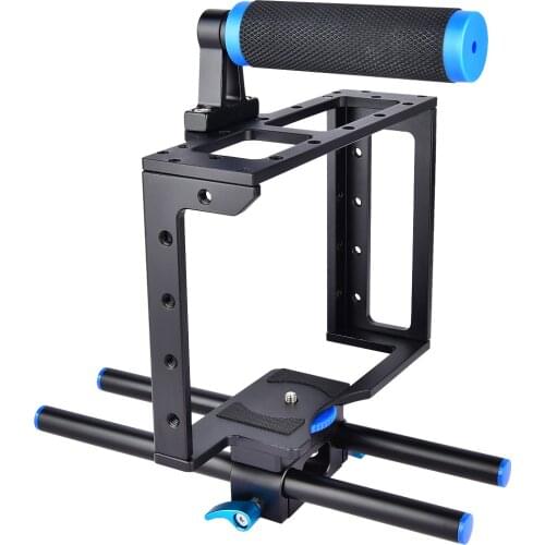 Lightdow DSLR Camera Cage Support Stabilizer Rig for Canon 5D Mark II for Nikon D7000 D800 D90 With 15mm Rod Rig Free Shipping