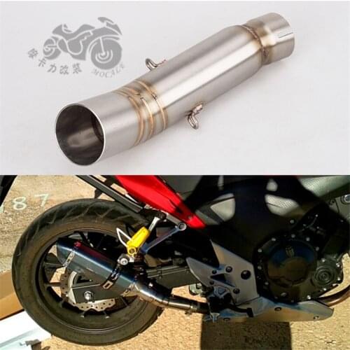 Motorcycle Modified Exhaust Pipe CBR500R Middle Link Pipe Elbow CBR500R Exhaust Pipe For 51mm Muffler