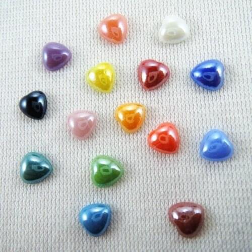 Mulit Colors 6mm 8mm Heart Glass Flat Back Cabochons Flatback Half Beads Diy Jewelry Nail Art Craft Scrapbooking HA-39