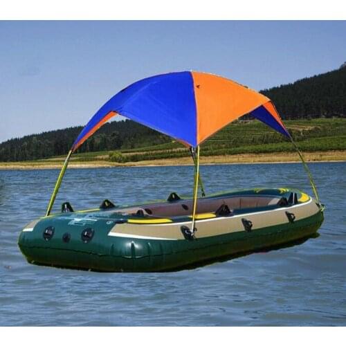 Boat Sun Shade Shelter 4 Persons Folding Top Shade Cover Inflatable Boat Tent Folding Awning Kayak Rain Canopy Boat Accessories