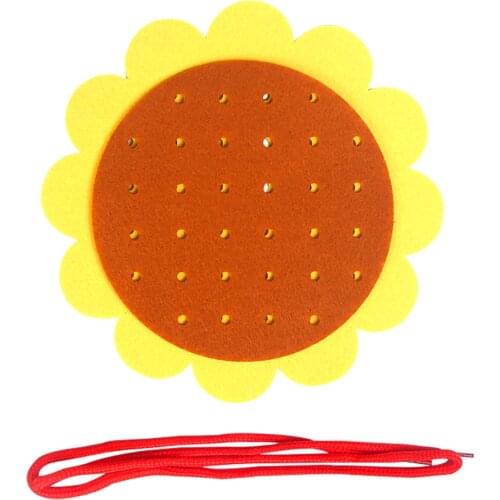 Baby Kindergarten Teaching Cloth Non-woven Math Weave Toy Floral Edge DIY Children Toy Lace Color Random Weave Cloth