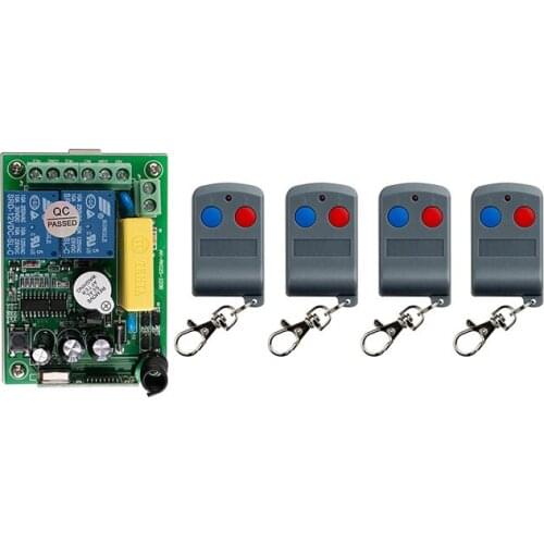 New AC220V 2CH RF Wireless Remote Control System teleswitch 4 transmitter and 1 receiver universal gate remote control