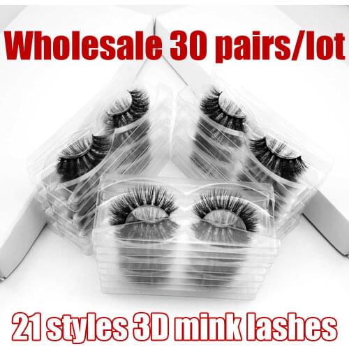 Wholesale Eyelashes 30 Pairs Visofree 3D Mink Lashes Natural False Eyelashes Hand Made Makeup Eye Lashes 3D Mink Eyelashes Bulk
