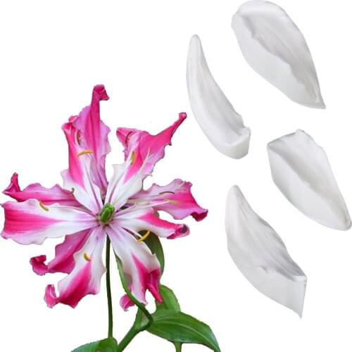 Orchids Flower Petals Silicone Mould Fondant Cakes Decorating Mold Sugarcraft Chocolate Baking Tools For Cake Gumpaste Form