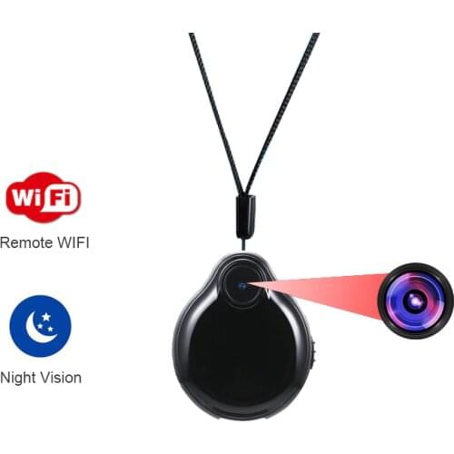 1080P Wearable Pendant Necklace Mini Mirco Wifi P2P IP Camera DV Remote Wireless Camcoder With Night Vision Motion Detaction