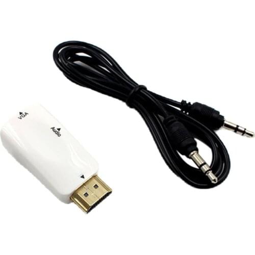 Durable Hdmi To Vga Adapter With Audio Converter Male To Female Audio For Pc Laptop Hdtv Dvd Good Performance