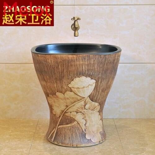 Mop Pool European-Style Retro Balcony Bathroom Home Mop Basin Mop Sink Floor-Standing Outdoor Large Sink