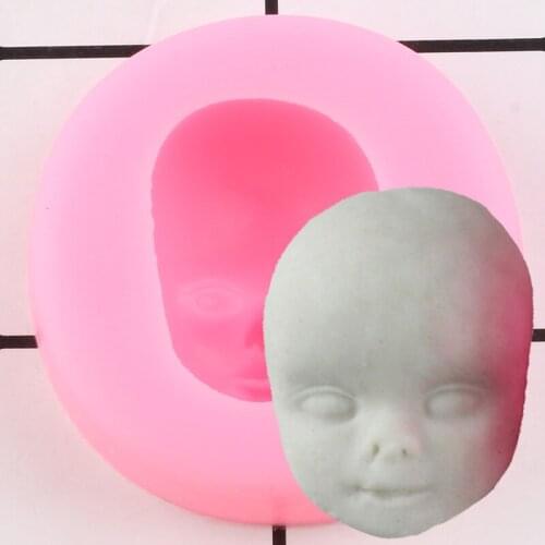 Baby Face Silicone Mold Doll Face Cupcake Topper Fondant Molds Cake Decorating Tools Polymer Clay Candy Resin Chocolate Mould