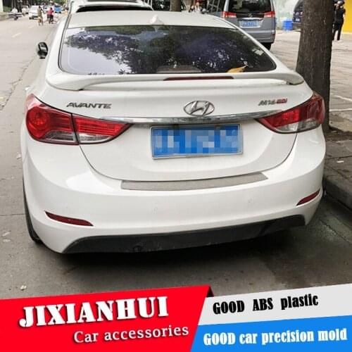 For Hyundai Elantra Spoiler 2012-2014 Elantra Spoiler LED LIGHT ABS plastic Material Car Rear Wing Color Rear Spoiler