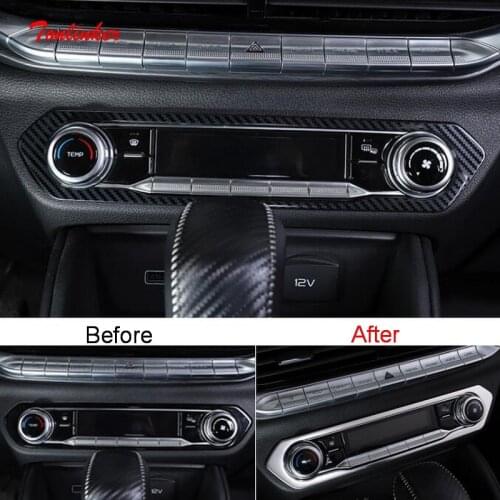 Tonlinker Interior Car Air Control Panel Cover Stickers For FAW BESTUNE T77 2020-21 Car Styling 1 PCS Metal Cover Stickers