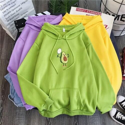 Spring Autumn Avocado Green Hooded BF Wind Sweatshirt