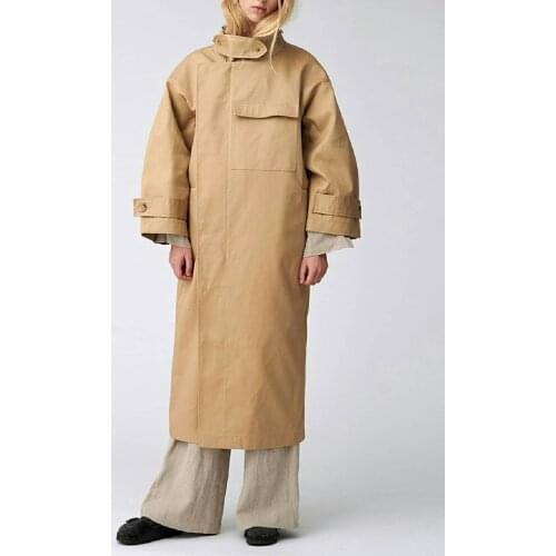 Loose Profile Long Coat Women Trench 2021 New Classic Waterproof Cotton Windbreaker Womens