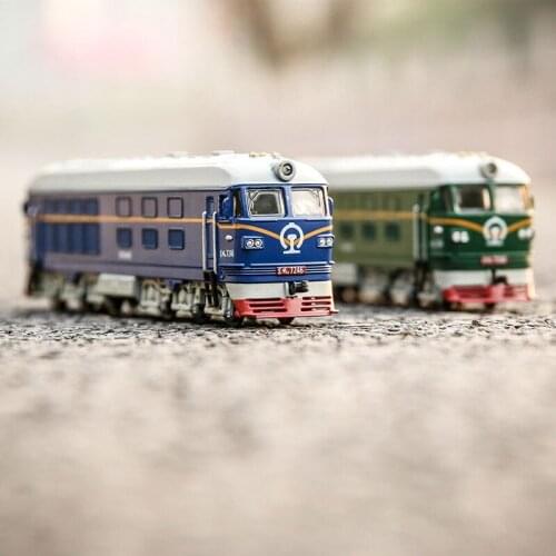 1:87 Dongfeng Locomotive Alloy Pull Back Simulation Classic Green Leather Model Train Ho Scale Childrens Toy