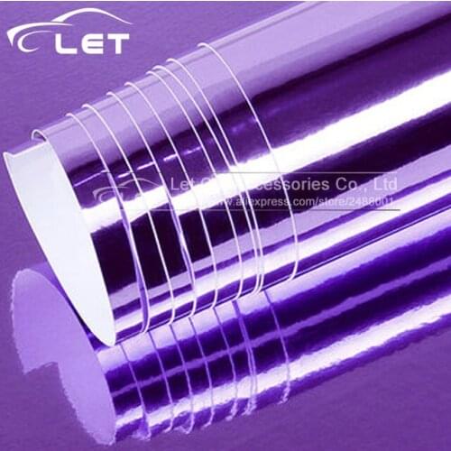 High stretchable purple chrome vinyl film Chrome purple mirror Vinyl Film with air free bubbles with Size:10/20/30/50x152CM/Lot