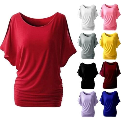 5XL Women Casual Summer T-Shirt Batwing Short Sleeve Loose Top Basic Tee Female Plus Size Basic Tunic camisas mujer