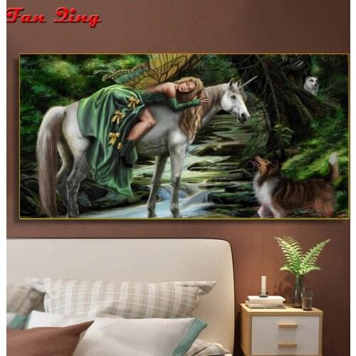 Diamond Embroidery Butterfly Elf Unicorn Animal Dog Creek Full Square Round Drill 5D DIY Rhinestone Kit Mosaic Home Decor