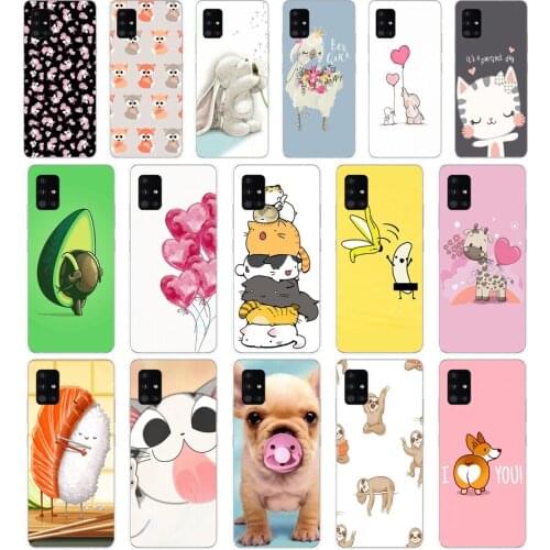 105AA Lovely animals Soft Silicone Tpu Cover phone Case for Samsung Galaxy A31 A41 A51 A71 A40 2019 Case