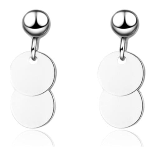Design sense of versatile fashion temperament personality mini exquisite round silver plated stud earrings WE062