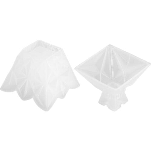 Crystal Pyramid Box Resin Molds, Silicone Box Molds Jewelry Box with Lid,Epoxy Casting Molds for Trinkets Box, Flower Pot