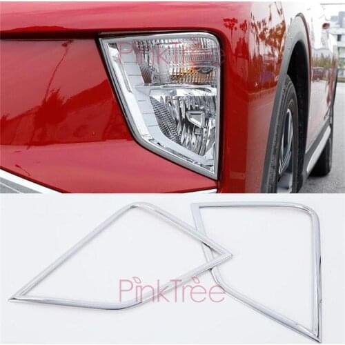Chrome Front Reflector Fog Light Lamp Cover Sticker Decoration Trim For Mitsubishi Eclipse Cross 2017 2018 2019 Car Accessories