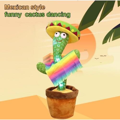 Shaking Cactus Dancing Plush Toys Chargeable Sculpture Funny Cactus Toy with Lights 120 Recorded Songs for Children Baby New