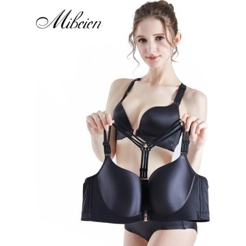 Light front button oversized bra set Free three sets of shoulder straps Sexy cross-strapless underwear set push up bra+set