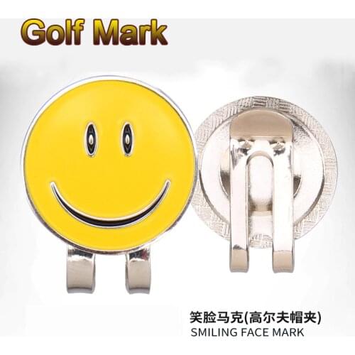 Sturdy Smile Face Magnetic Alloy Hat Clip Golf Ball Mark Fit for Golf Cap Visor Outdoor Golf Accessories Aids Golf Marker