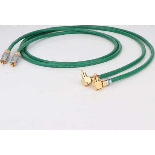 MCINTOSH Silver-Plated 6N OFC HIFI Signal Audio Cable With Gold Plated RCA Male Plugs To Right Angled RCA Plug