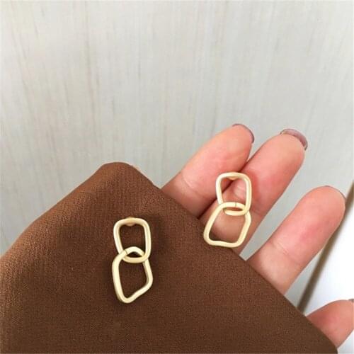 Fashion Simple Metal Hollow Out Irregular Wind Restoring Ancient Ways Matte Earrings Stud Earrings Female Temperament Earrings
