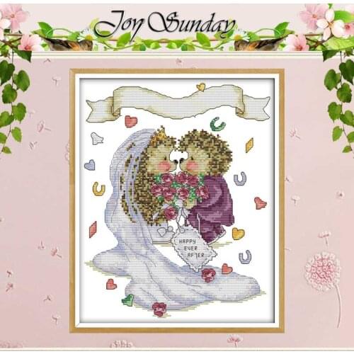 The hedgehogs wedding counted Cross Stitch 11CT 14CT Cross Stitch Set Wholesale DIY Cross-stitch Kit Embroidery Needlework