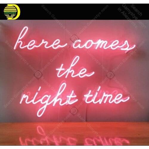Here Comer The Night Time Neon Sign Glass Tube Handmade neon light Sign Decorate Home room Windows Iconic Neon Lamps Advertise