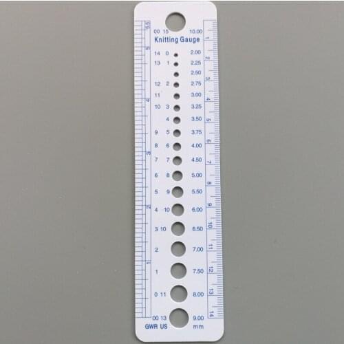 Brand New 200 pcs Fine Knitting Needle Gauge Inch cm Ruler Tool (US UK Canada Sizes) 2-10mm,14 CM/5.5 Inch
