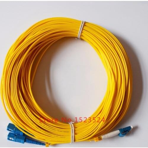 Free Shipping 50M LC/UPC to SC/UPC LC-SC Fiber Optic Patch Cord Duplex Fiber Indoor Fiber Cable SM PVC 2.0mm 50M