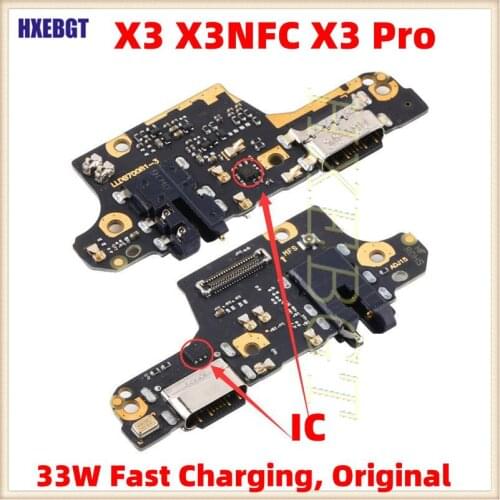 Original For Xiaomi Poco X3 , X3 Pro , X3 NFC Usb Charging Board Type-c Charge Port Dock Connector Flex Cable Smartphone Parts