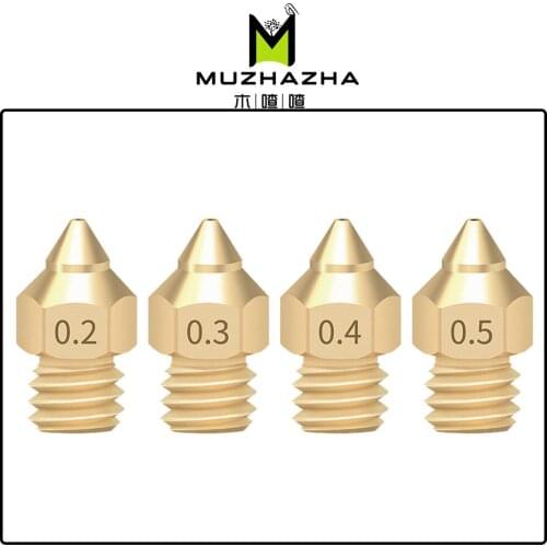3D Printer Brass Copper CR-6 SE Nozzle TTS new Version of Pointed Nozzle Mixed Sizes 0.2/0.3/0.4 Extruder Print Head For 1.75mm