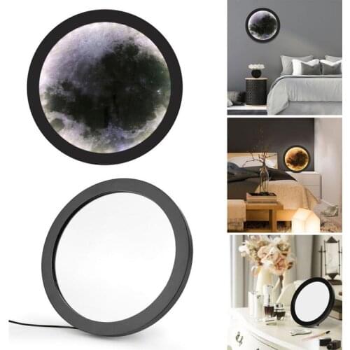Dropship LED Mirror Moon Lamp Romantic Makeup Hanging Mirror Lamps Bedroom Decor Luminaria Lamp Girl Gift Decoration Night Light