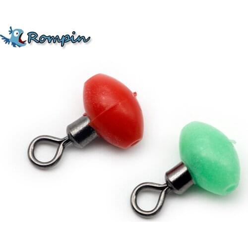 Rompin 20pcs Cross-Line Swivels & Bead T Shape Pulley Slide Rig Connector Luminous Green Saltwater Fishing Terminal Tackle