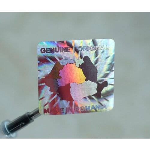 Made in Romania hologram Silver 20x20mm in Square