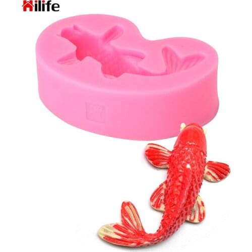 Chocolate Confectionery Pudding Mold Silicone Mold Baking Tool 3D Koi Fish Carp Mold DIY Cake Decorating Tool