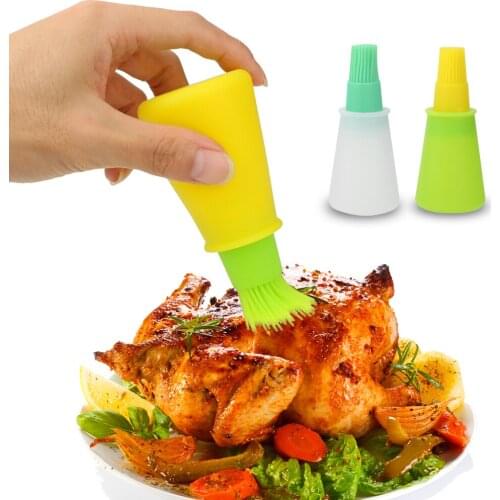 NICEYARD Silicone Oil Bottle with Brush for Barbecue Cooking Baking Pancake Bottle BBQ Tools Kitchen Accessories