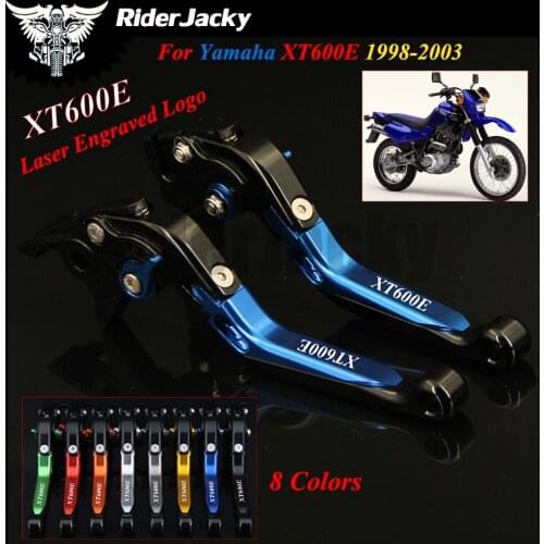 Blue+Black Motorcycle Accessories Folding Extendable Brake Clutch Levers For Yamaha XT 600E XT600E 1998-2003 1999 2000 2001 2002