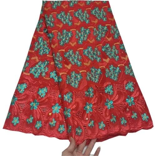 SJ Lace Swiss Voile Lace Fabric Latest Heavy Stones Embroidery African Wedding 100% Cotton Popular Dubai Style For Dress t3-18