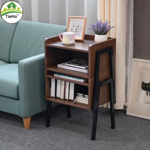 TieHo Retro Coffee Tables with Drawer Simple Balcony Tea Table Sofa Side Table Combination Bedside Table For Small Apartment