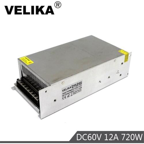 Universal Power Supply DC 60V Regulated 12A 720W Driver Transformer 220V 110V AC-DC 60V Converter For CNC CCTV Motor Stepper