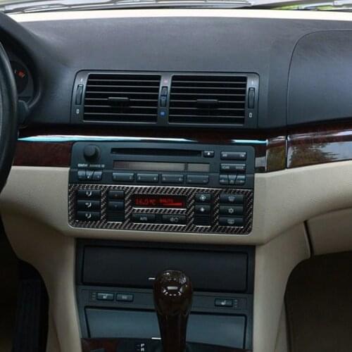 Real Carbon Fiber Interior Center Console Multi-function Button Frame Panel Trim fit for Old BMW 3 Series 1998-2005 Accessories