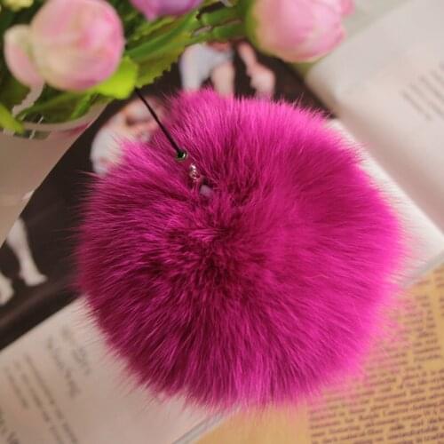 10cm Nature Genuine Fox Fur Ball Pom Pom Fluffy DIY Winter Hat Skullies Beanies Knitted Cap Pompoms TWF005-rose