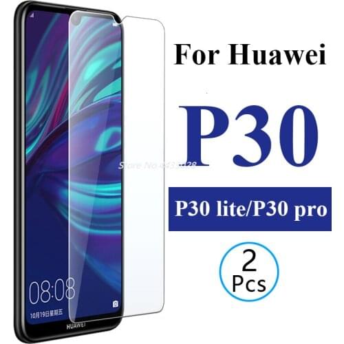 2pcs Tempered Glass for huawei p30 lite p 30 pro Protective Glas Screen Protector Safety Tremp on huaweip30 p30lite p30pro light