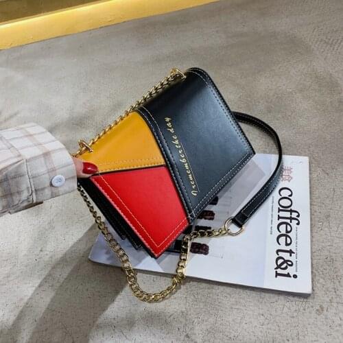 Discount womens shoulder bags fashion stitching work womens Messenger bag factory high quality PU production shopping wallet