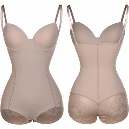 New Arrival Women Recovery Slimming Full Body Shaper Sexy Push Up Bras Bodysuits Lace Control Abdomen Slim Shapewear Open Crotch