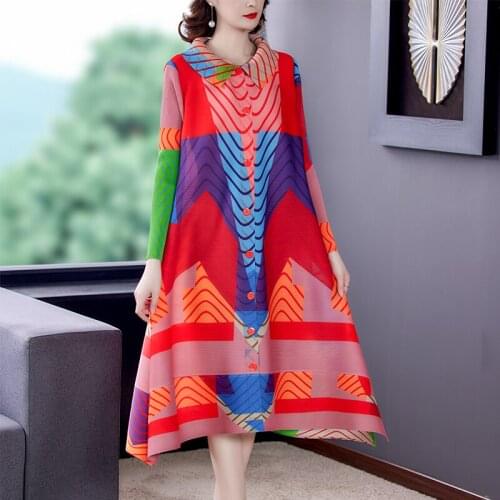 2021 Spring Summer Casual Vintage Midi Dress Elegant Women Bodycon Party Vestidos Loose Plus Size Print Long Sleeve Shirt Dress